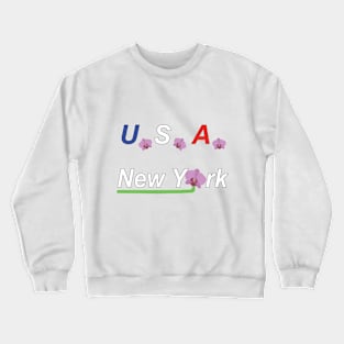 Orchids with text New York Crewneck Sweatshirt